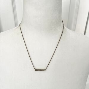 Kendra Scott Balance Bar Sparkle Necklace on a Gold Tone Chain
